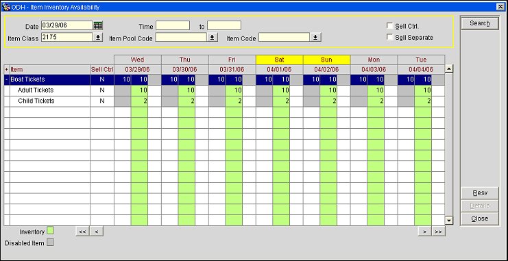 item inventory availability with item availability pools