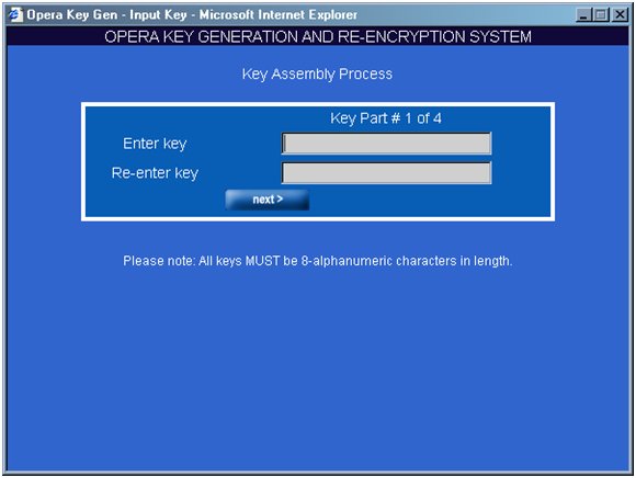 Key Assembly Process Screen