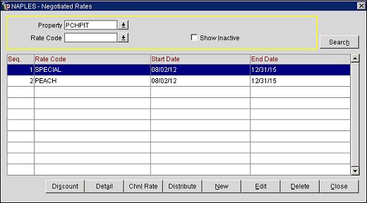 Profile Negotiated Rate List