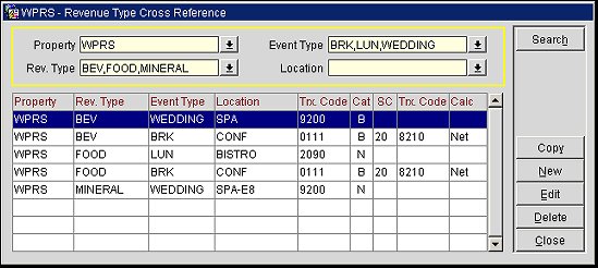 Revenue Type Cross Reference