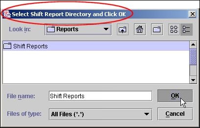 Shift Report - Select Directory