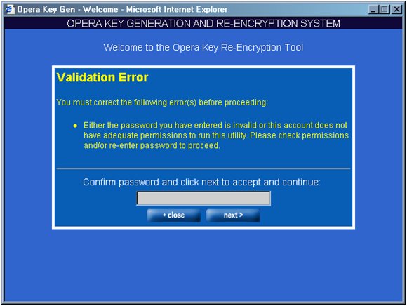 Validation Error Screen